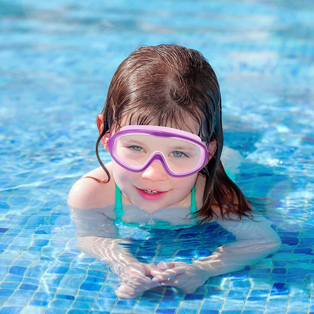 girl wearing Aqua Sphere goggles